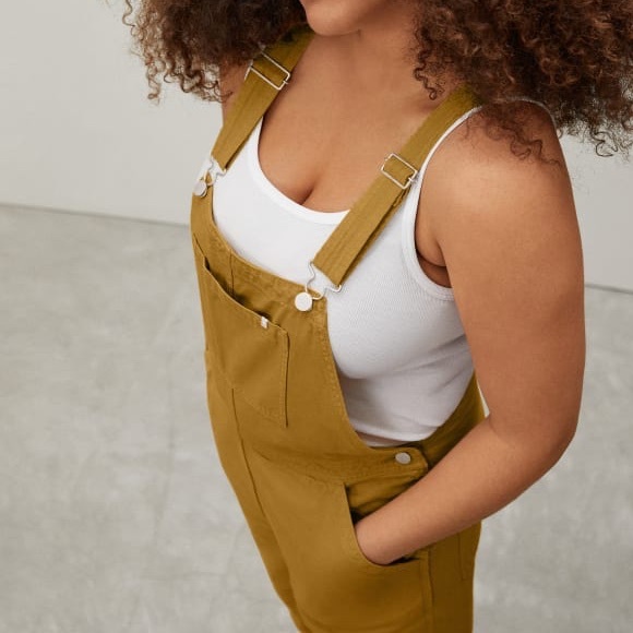 Everlane The Canvas Overalls in Mustard - Picture 2 of 7